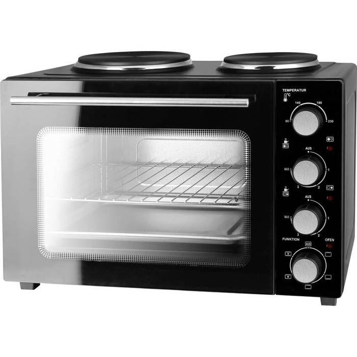 EMERIO MO-125236.4 Mini-four fonction chaleur tournante, plaques de cuisson incluses, fonction grill, avec fonction cui