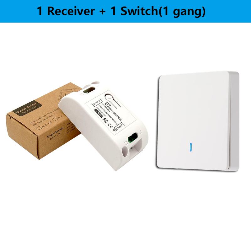 220V Wireless Single-Channel Remote Light Switch, Smart On-Off Panel, 433MHz, No Wiring Needed