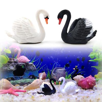 2 Stück/Set Schwan Dekor Ornamente Set - Perfekt für Aquariengestaltung, Brunnenakzente | Valentinstagsgeschenk für Heim- und Gartendekor