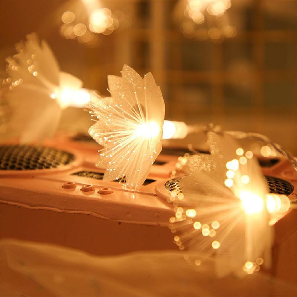 Unikato Fairy Lights Fiber Optic LED String Lights USB Powered Warm White Flower Design Christmas Decorations Birthday Wedding New Year Festival