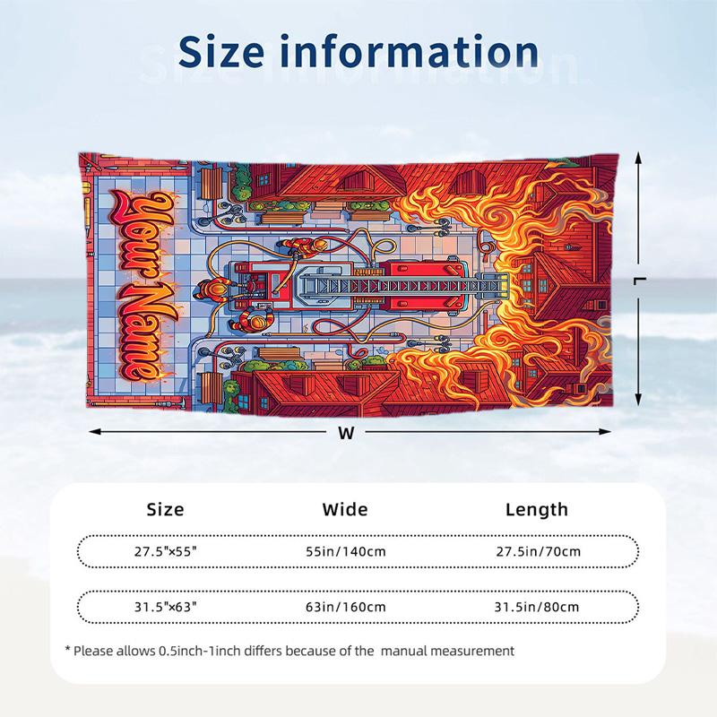 Adventure Travel Theme Beach Towel Personalized Custom Name & Text Soft Quick Dry Beach Towel for Swimming Travel