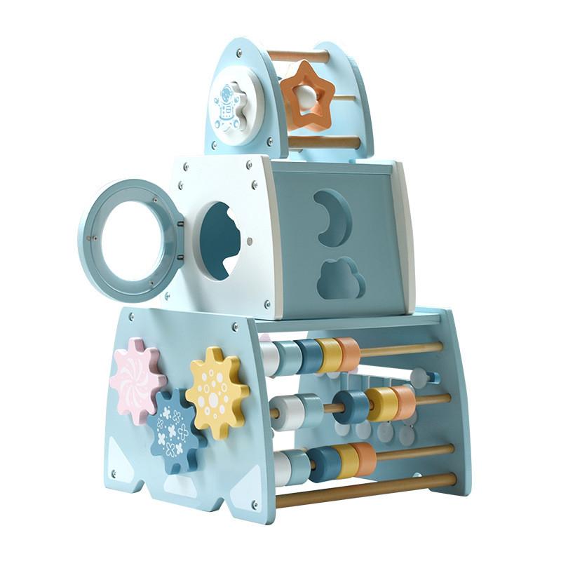 

Gear Rocket Wooden Shape Building Block Stacking Toy For Kids Educational Gift