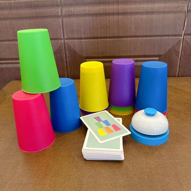 1 SET/54 Kart 12 Bardak 1 Sesli Oyun Seti Puzzle Yarışması Bardak Dizme Masa Oyunları Dizme Kule Oyunları, Noel Hediyeleri Etkileşimli Oyuncaklar