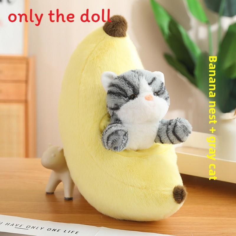 Creative Cat Plush Toy With Detachable Fruit Pillow For Kids And Collectors