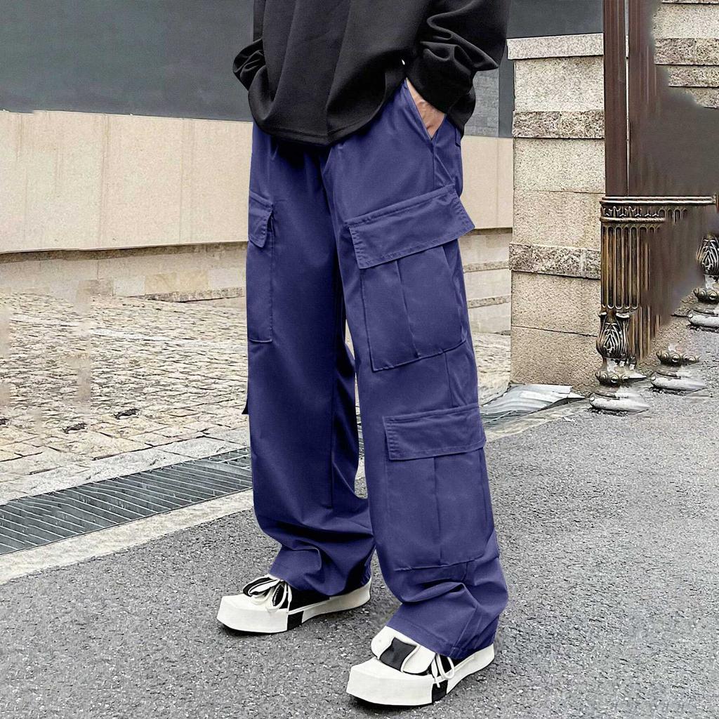 Men's Color Multi-Pocket Work Pants Men's Casual Fashion Work Pants
