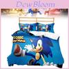 Set de așternuturi de desene animate Sonic The Hedgehog Cu Vopsire Activă Pentru Pat