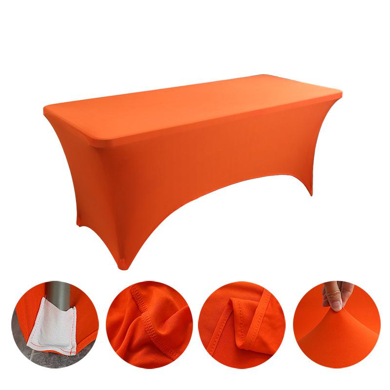 High-Grade Hotel Restaurant Wedding Banquet Decoration Solid Color Square Tablecloth Elastic Table Cover