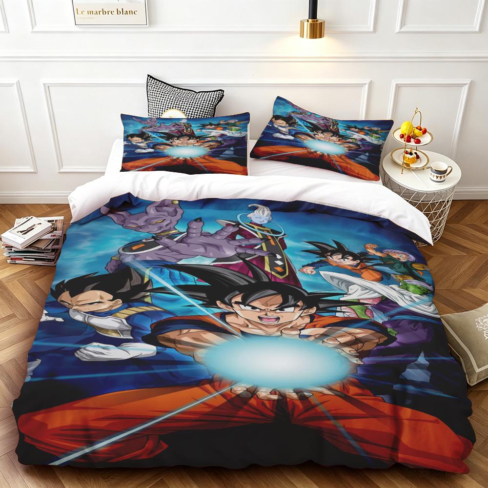 3Pcs Duvet Cover Dragon Ball Goku Cartoon Bedding Set Quilt Cover For Bedroom Home Decor Queen King Size