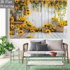 2D Yellow Sunflower Banner, White Wood Lantern Party Photo Booth Background