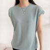 New ArrivalS Open Run Women S Side Cut Back Pleat Plain Round Neck Summer Tee