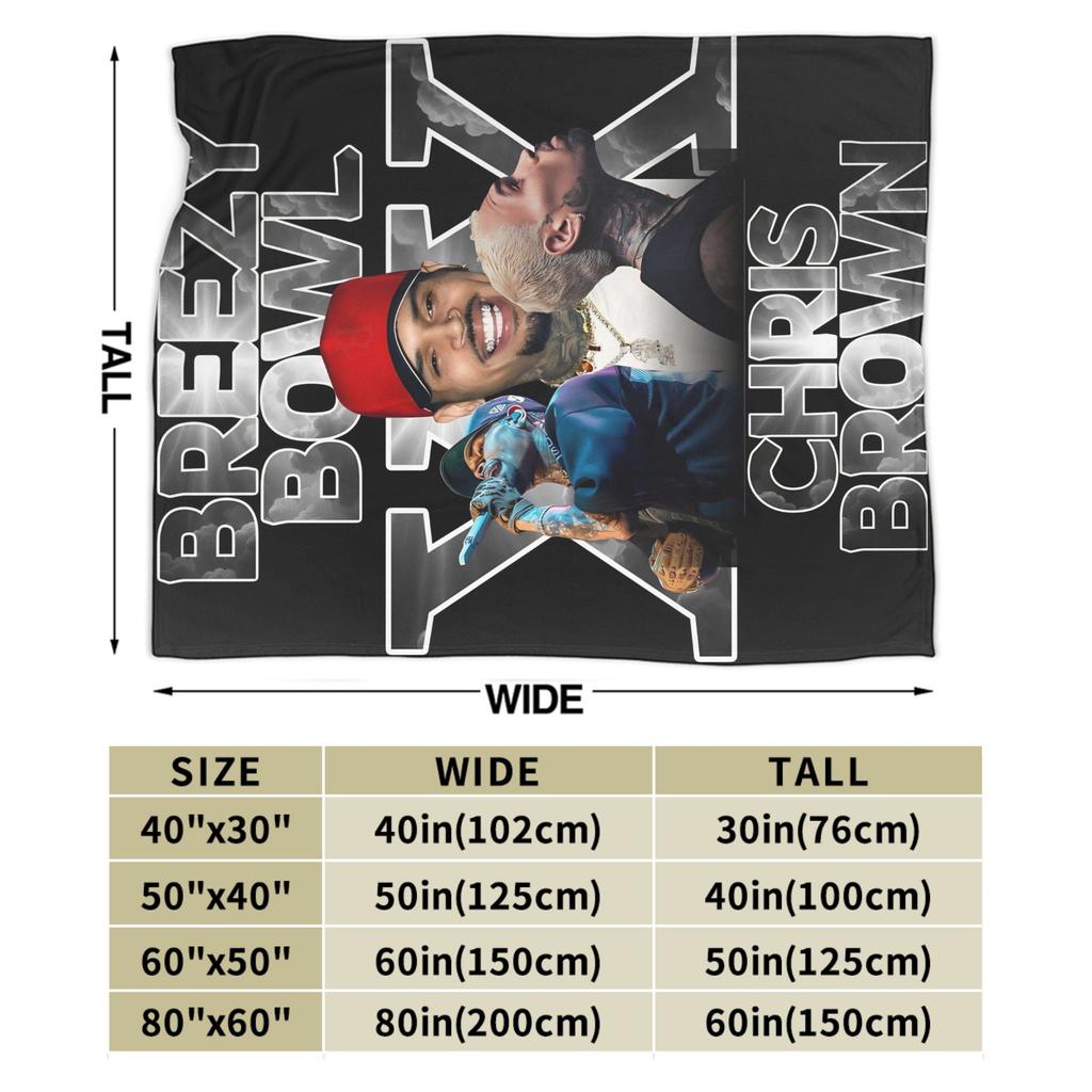 Chris Brown Breezy Bowl XX Blanket Quality Soft Warm Throw Blanket Winter Camping Outdoor Fashion Bedspread