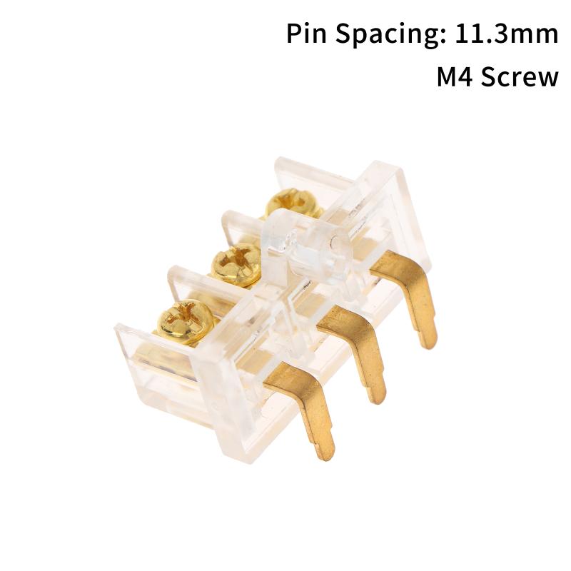 3P Transparent Gold-Plated Terminal Block Shock Resistant 3-Pole Wire Clamp for Elevator Electrical System Repair Factory Equipment Wiring