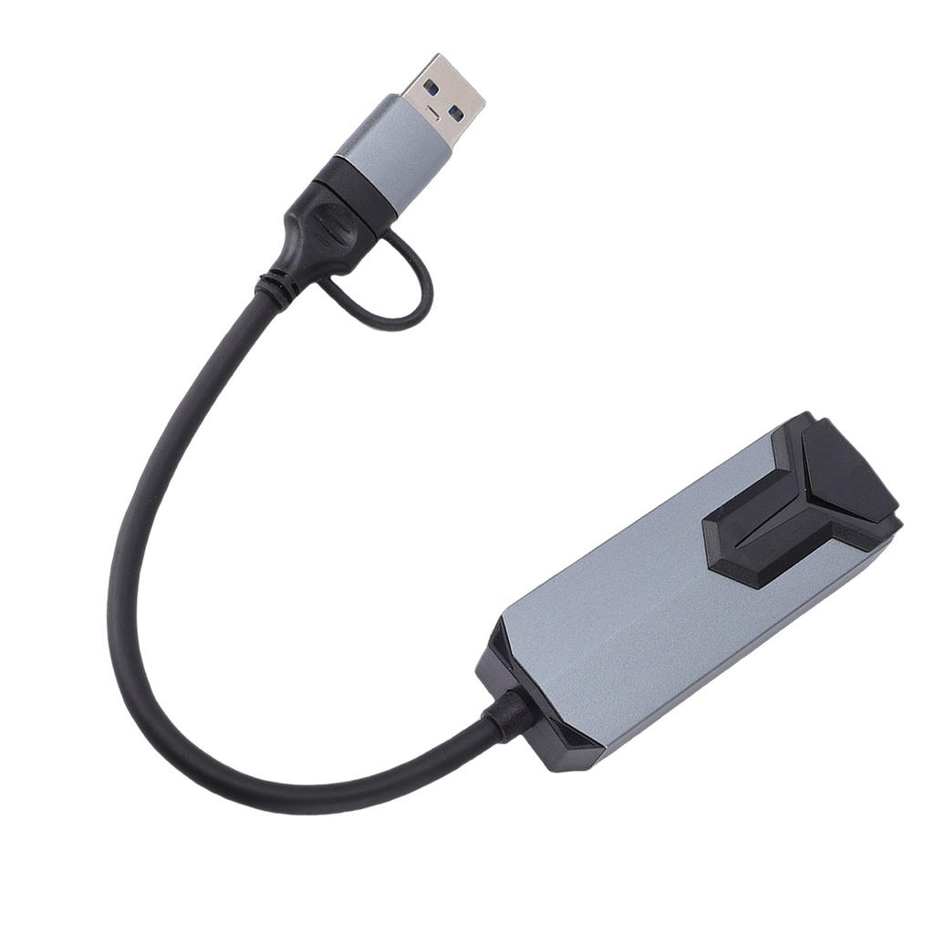 USB C To Ethernet Adapter with USB A 2.5Gbps LAN RJ45 Ethernet Network Adapter Support for Windows Support for