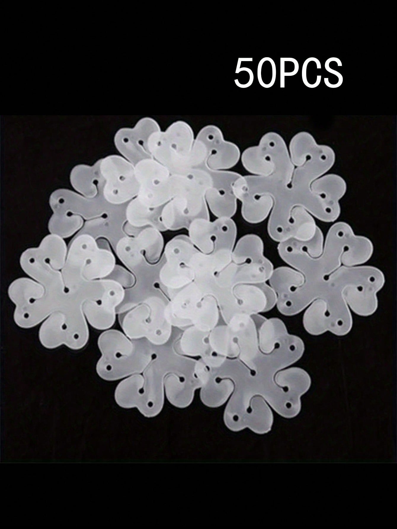 

50PCS Wedding and Birthday Party Supplies, Balloon Accessories, Plum Blossom Clip, Multifunctional Buckle Shaped Clip