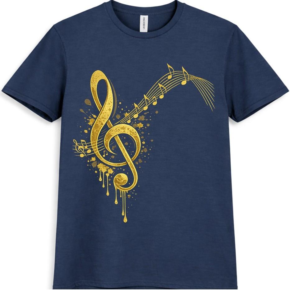 Music Note TShirt Treble Clef Musical Lover Gift Colourful Vintage Graphic Tee