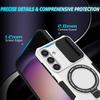 For Samsung Galaxy S24+ Case Slide Lens Window Kickstand Protective Cover Magnetic Case