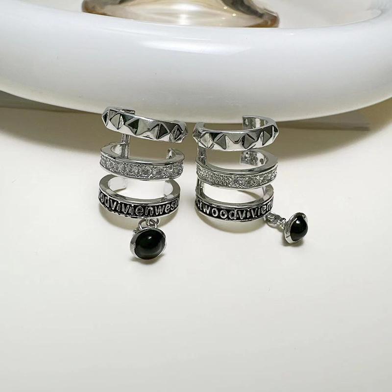 Fashionable Punk Non Piercing Layered Zircon Star Earrings For Men And Women Hip Hop Style Exquisite Creative Jewelry Gifts
