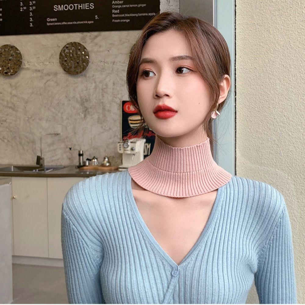 Thicken Fake Collar Neck Protection Knitted Fake Collar Fashion Sweater Collar  Women