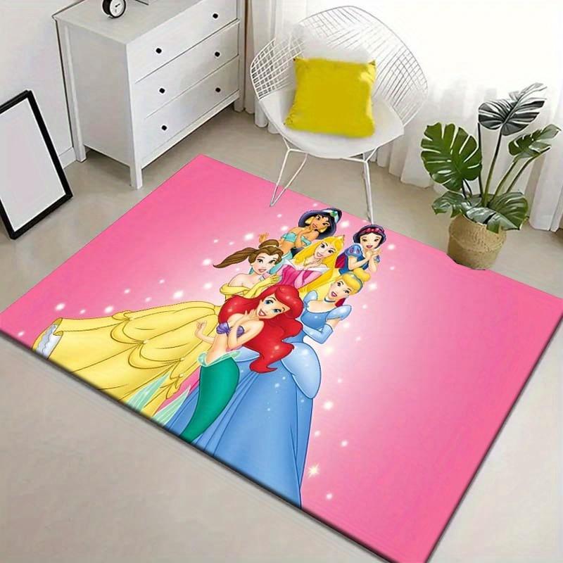 1pc Beautiful Princess Pattern Area Rug Soft Flannel Floor Mat for Living Room, Bedroom, Sofa Coffee Table Floor Mat