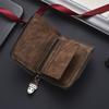 Solid Color Men's Wallet Zipper Leather Coin Purse Luxury Business Card Holder  Gift