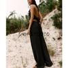 Hanging Collar Sleeveless Elegant Tops 3564127 Cross Waist Wide Leg Comfort and Casual Pants 3564128