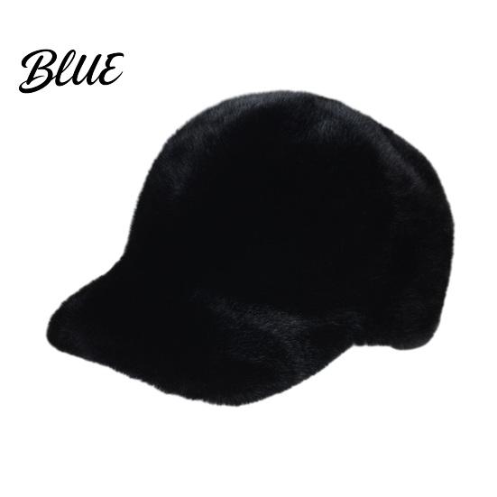 Solid Color Fuzzy Hat Plush Faux Fur Baseball Cap for Men Women, Fluffy Winter Warm Stretchy Cold Weather Accessories Cap, Adjustable Unisex