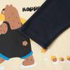 Kids Pure Cotton Bear Long Sleeves T-Shirt Spring and Autumn Boys and Girls round Neck Tops Baby Pullover Raglan Sleeve Clothes