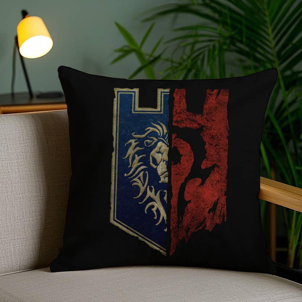 Pillow Case Warcrafts Of World W-Wow Game Sofa Short Plush Double-Sided Hd Printing Room Home Office Gift Cushion Cover