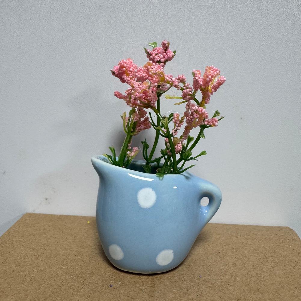 Funny Mini Plant Magnets Mini Ceramic Vase Fridge Magnets Tiny 3D Plant Vase for Home Kitchen Office School Locker Whiteboard