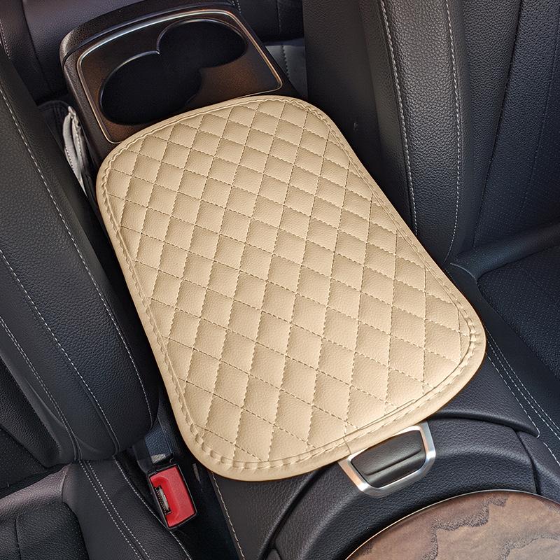Car Leather Armrest Pad Universal Personality Fashionable Comfortable and Non-slip Armrest Box Mat Automotive Interior Supplies