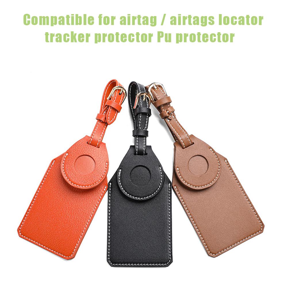 Tracker Cover PU Leather Tracker Protective Case for IOS Locator Brown
