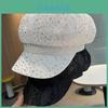 Summer Lace Mesh Sun Hat With Rhinestones For Women Fashionable Retro Sun Protection
