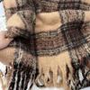 Retro Maillard Atmosphere Scarf for Women In Winter Warm and Cold Proof Thickened Shawl Plush and Versatile Scarf