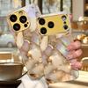 Pastel Broken Gemstone Electroplated Golden Phone Case For iPhone 17 16 15 14 13 12 11 Pro Max Plus 16E 17Air 7 8 X Glass Cover