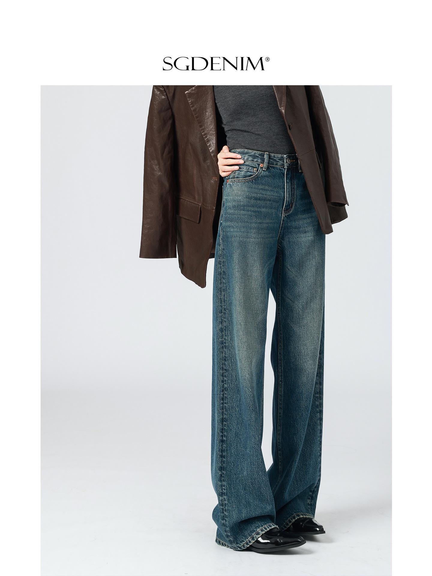 

Retro Nostalgic High-Waisted Wide-Leg Jeans for Women – Relaxed, Loose-Fit, Floor-Length Pants 25 (40-45 kg)