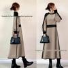 Women's High-Neck Knitted Sweater Dress, Japanese Style, Waist-Cinching, Long Sleeves, Winter 2025 Collection