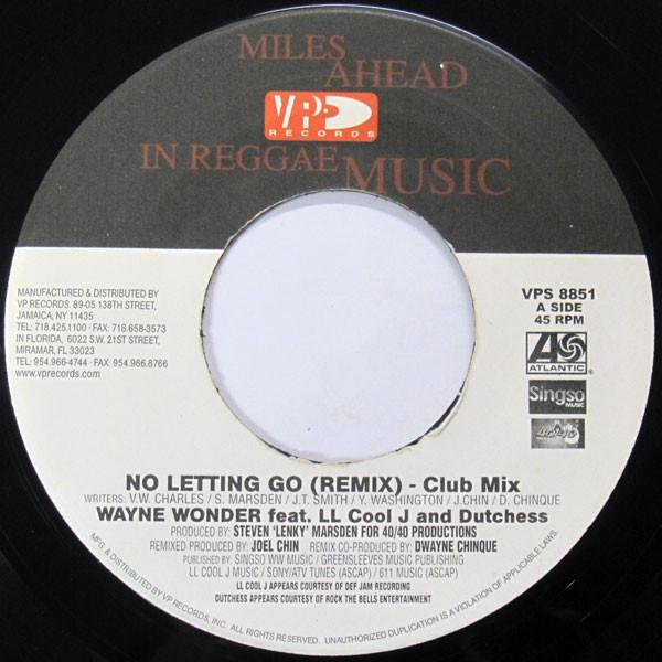 

7inch Record WAYNE WONDER LL COOL J DUTCHESS No Letting Go Remix Club Mix VPS8851 VP Records 2003 US Reggae Ska Dub Used