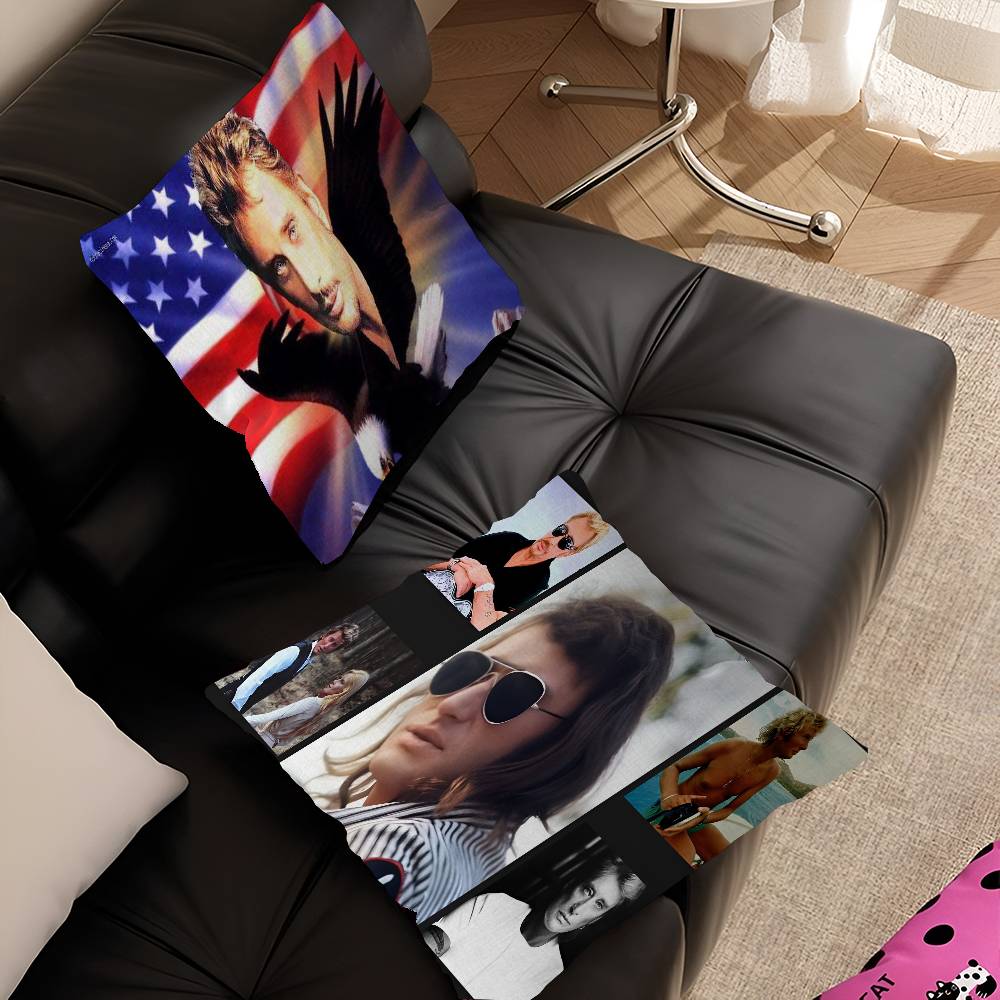 French rock star Johnny Hallyday Pillow Gift Home Office Decoration Bedroom Sofa Car Cushion Cover case 45x45