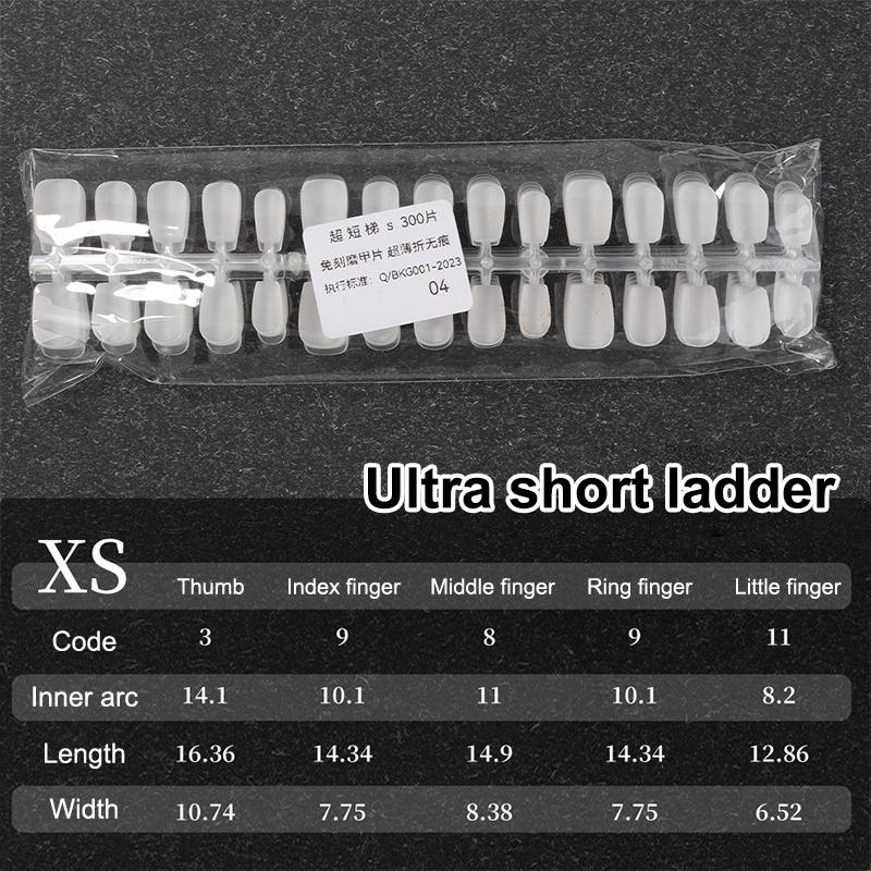 300 Pcs/Bag Fake Nail Tips Matte Coverage Transparent False Nails Tips Gel Nails Extension Diy Practice Nail Tool