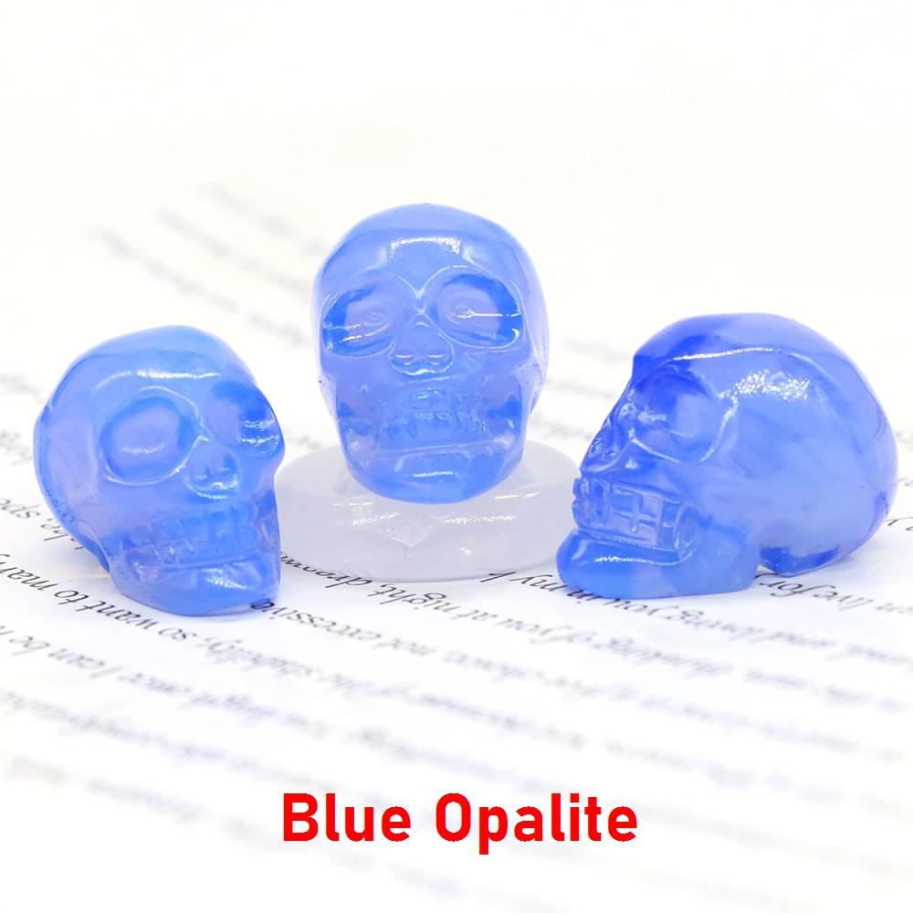 Natural Crystal Skull Ghost Head Statue Rose Quartz Stone Reiki Collectible Diy Gem Carved Spiritual Wicca Home Decor Gift 30Mm