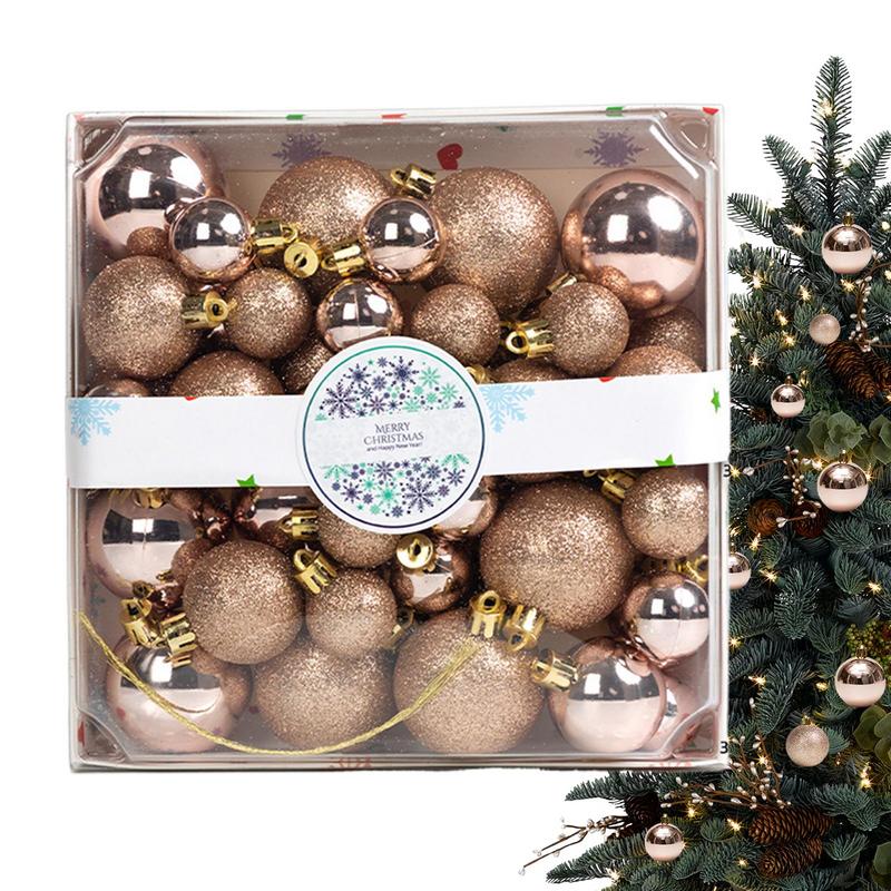 44pcs 3/4/5cm Christmas Balls Christmas Tree Ornaments Ball Xmas Hanging Tree Pendants Home Party Christmas Tree Decor New Year