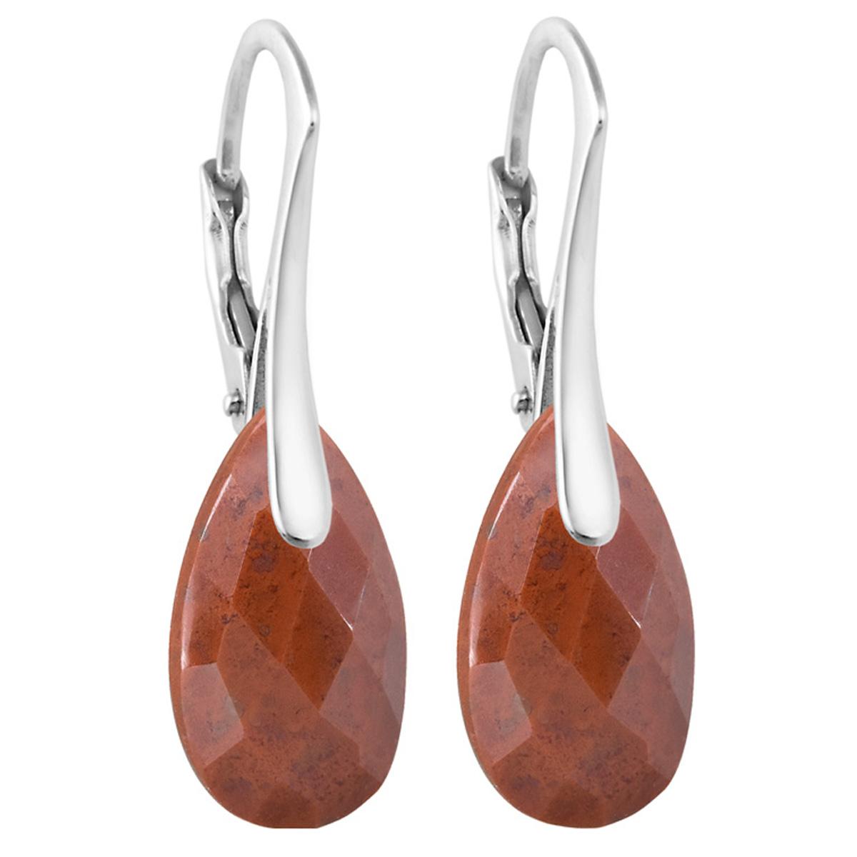 

Lily-Crystal [R5992] - Серебряные серьги-гвоздики ручной работы Минералия серебристо-красная яшма - 15x10 мм