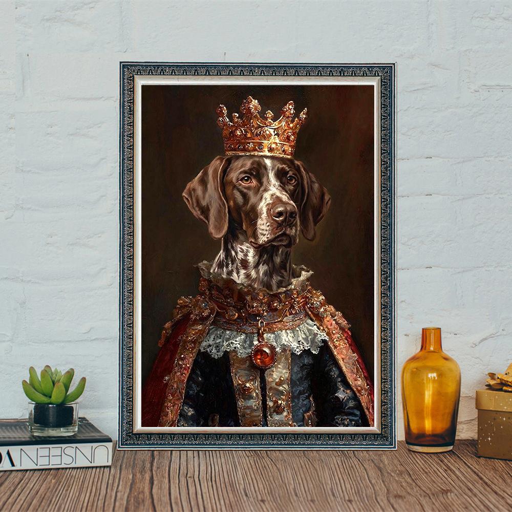 Stampe Floreali Vintage Ritratti di Animali Arte Botanica Cane e Gatto Poster Ritratti di Animali Floreali Vintage Illustrazione di Animali Pittura su Tela