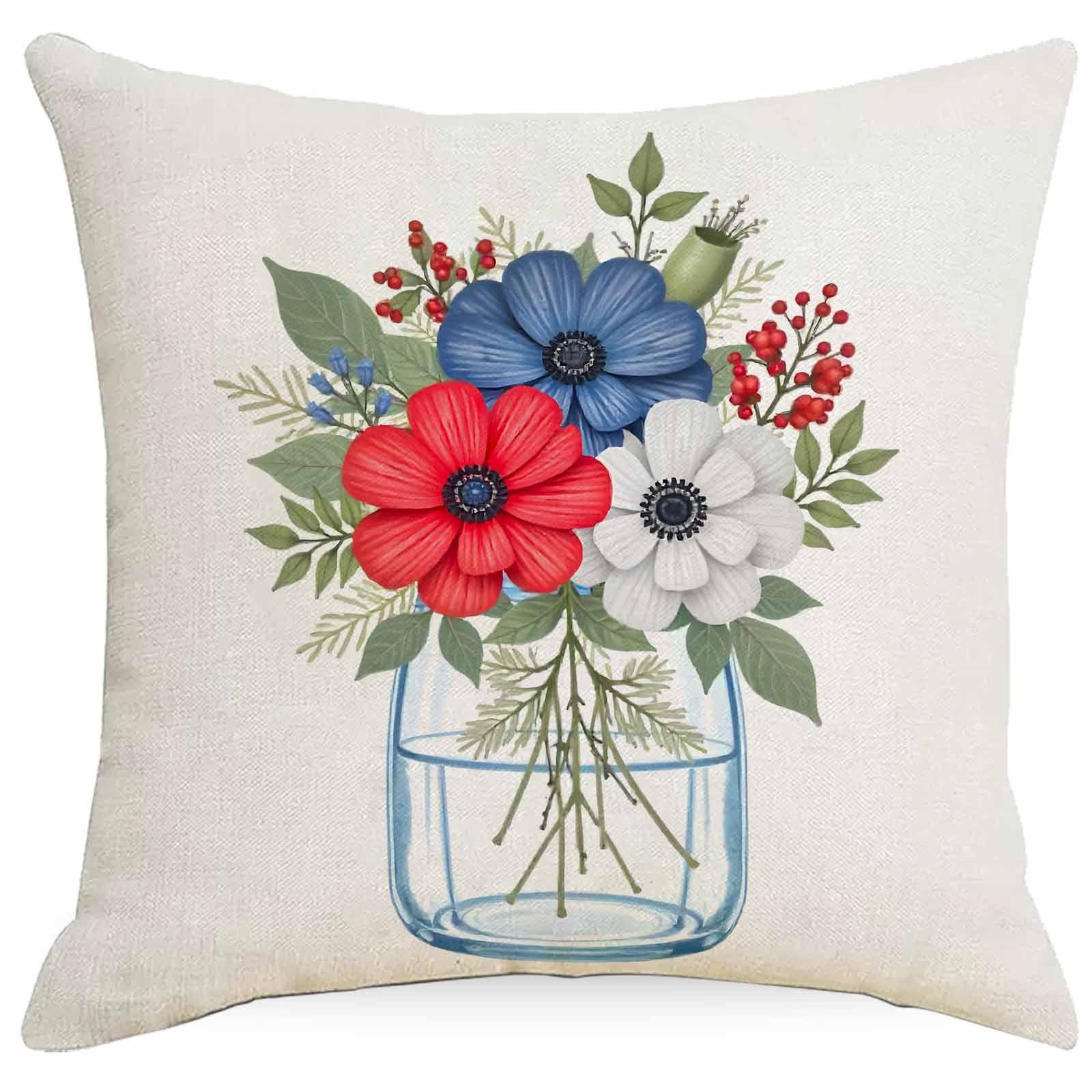 

New Floral Pillow Case Linen Printed Car Bedroom Sofa Home Decoration Cushion Cover 45 * 45Cm