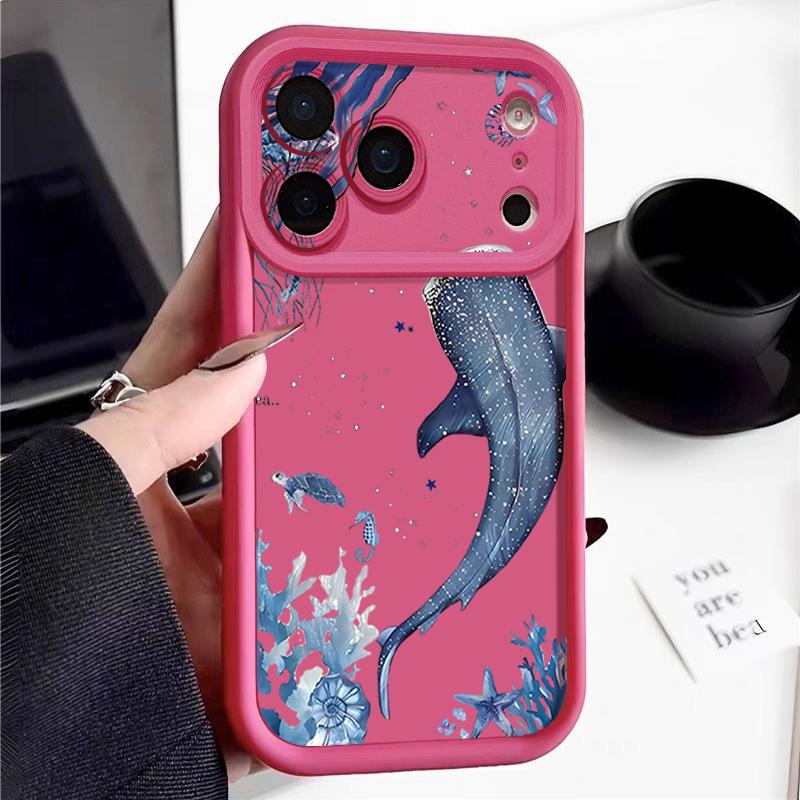 For iPhone 17 Pro Max Case Whale Coral Pattern Shockproof Silicone Soft Cover For Funda iPhone 16 Pro Max 11 12 13 14 15 16E Air