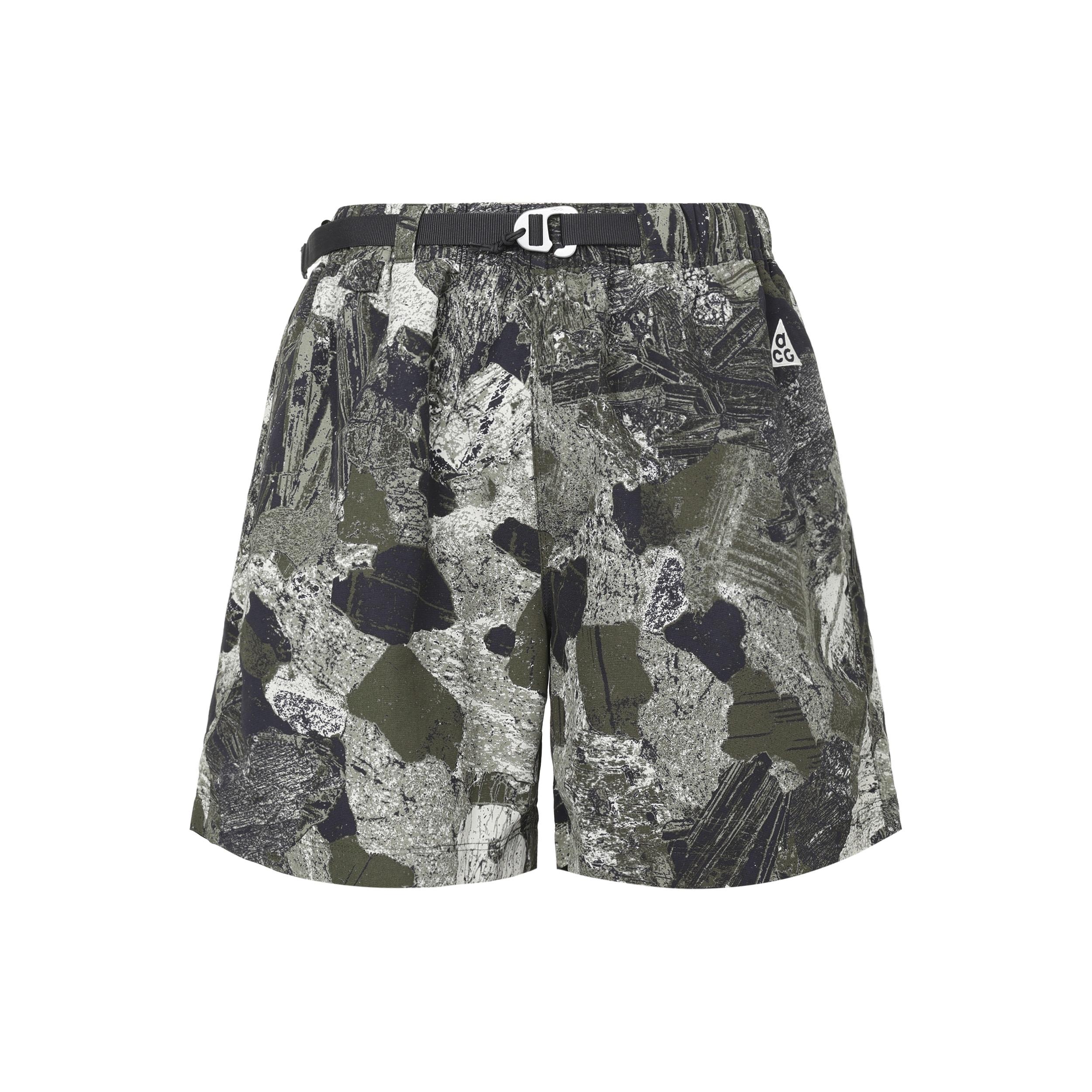 Nike ACG Color Block Pattern Lacing Casual Shorts Khaki Green Men s DN3950-325 XL