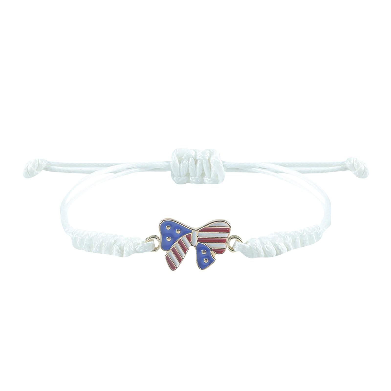 Independence Day Bracelet USA American Flag Election Holiday Party Memorial Patriotic Bracelet One Size