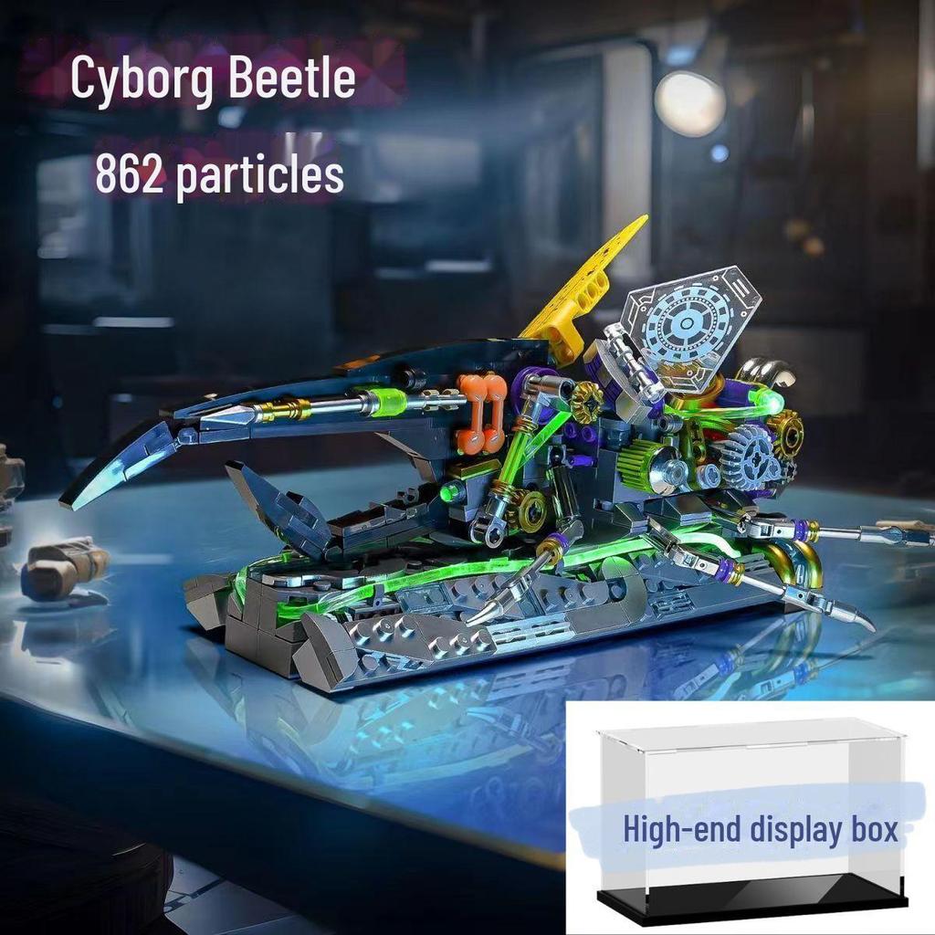 Lego-Compatible Mechanical Parrot, Shark, Whale, and Octopus Assembly Model Toys