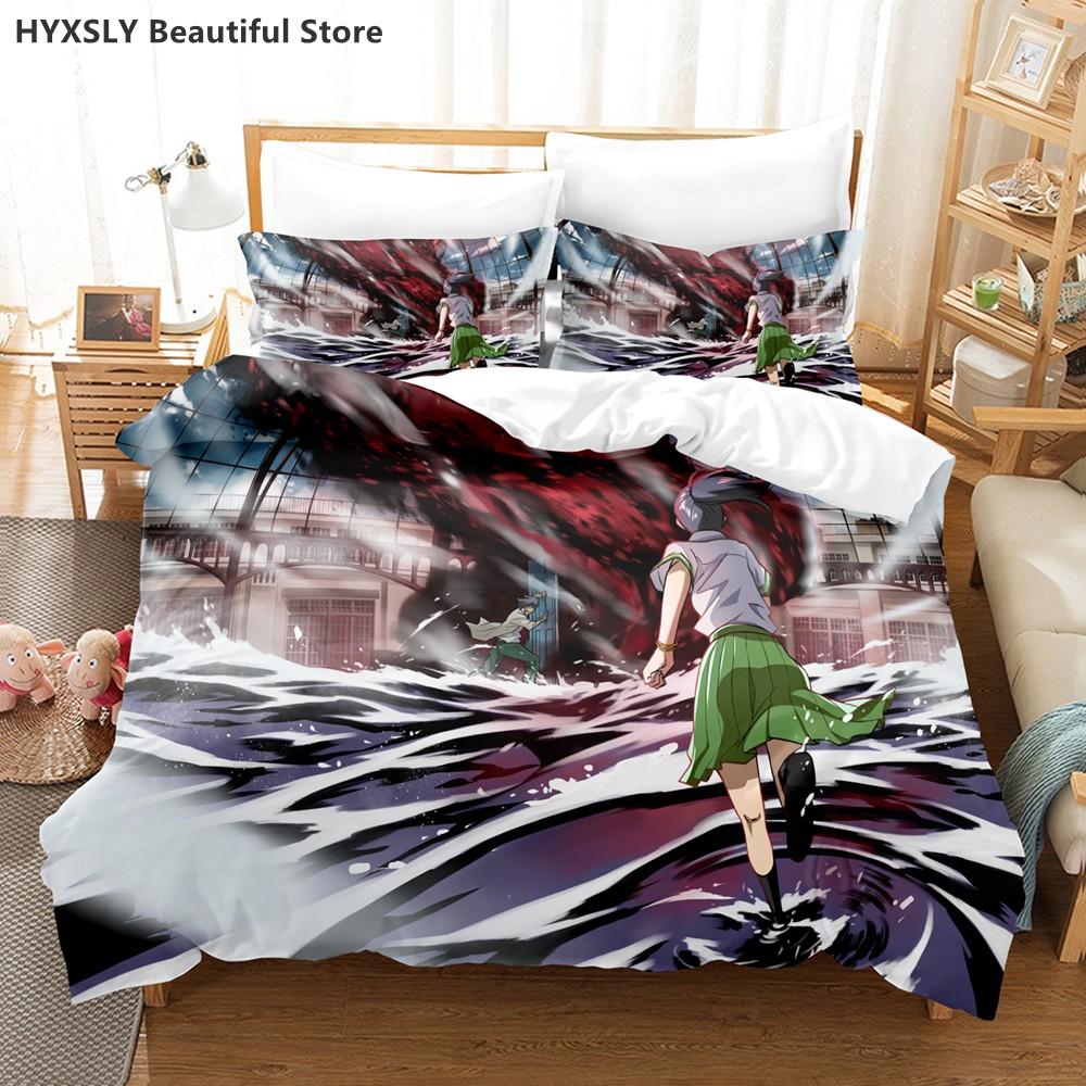 Suzume No Tojimari Bedding Set 3D Anime Polyester Quilt Cover Pillowcases Queen King For Kids Gift Cute Anime Duvet Cover Sets