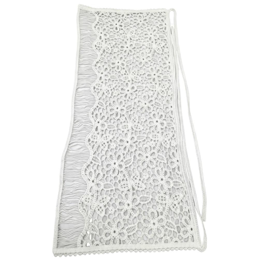 

White Lace Trim Triangle Hip Scarf Lace Up Embroidery Waist Belt For Women Square Scarf